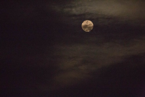 Untouched Cloud with Full Moon at ISO 25600