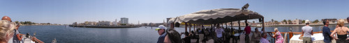 Panorama of Dubai Creek from Dhow