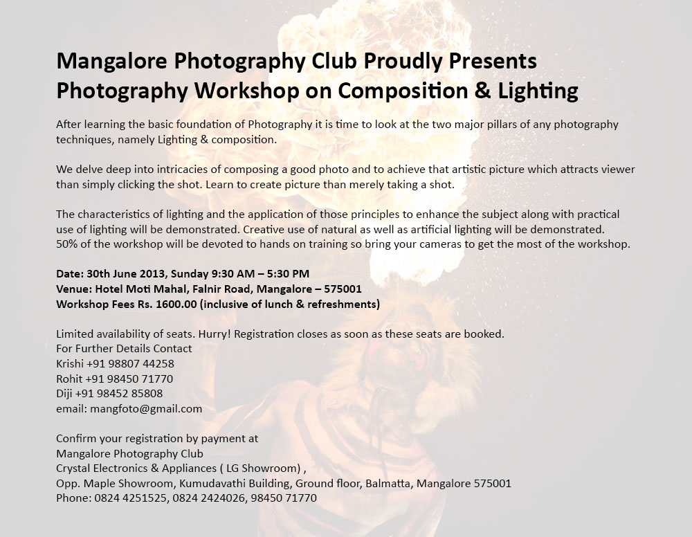 Photography Workshop on Composition & Lighting