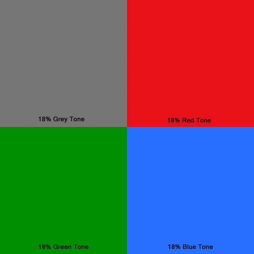 Middle tone could be 18% reflectance blue, red, green, brown