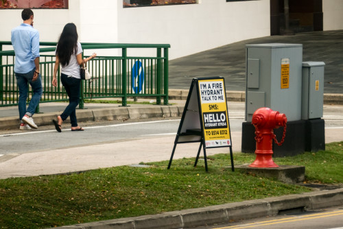 Even Fire Hydrant can talk in Singapore :)