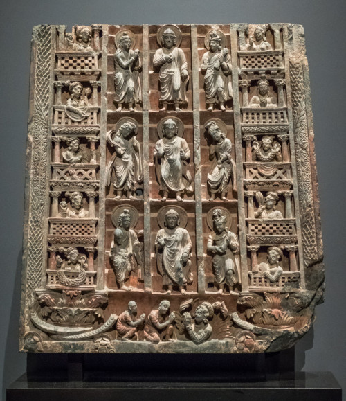 Buddha's descent from the Heaven. Gandhara, 3-4th century