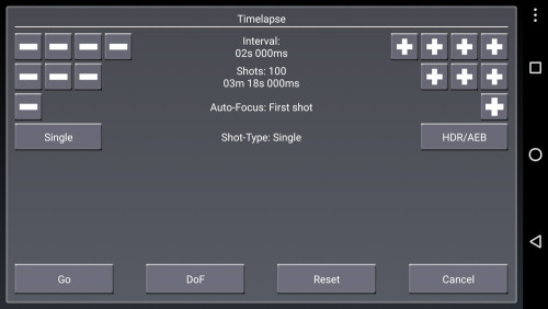 Time Lapse Settings