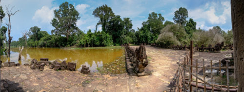 Panorama Showing the moat around Preah Khan