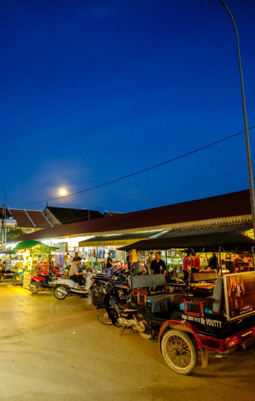 Moon rise over night market