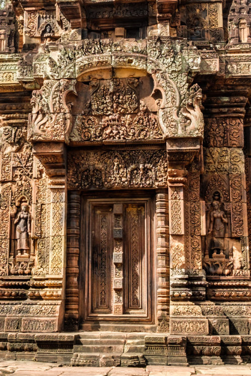 Intricate carvings and false doorway