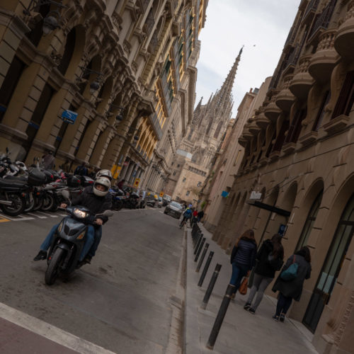 Barcelona Cathedral view from Carrer del Dr Joaquim Pou