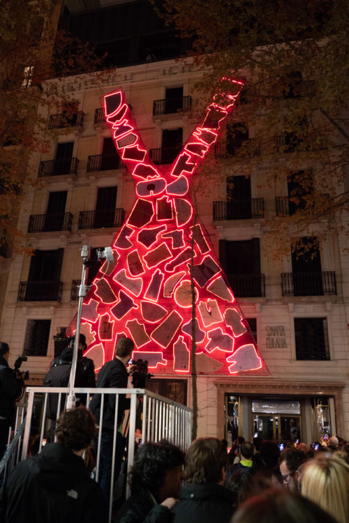 Santa Eulalia in a dress of lights.