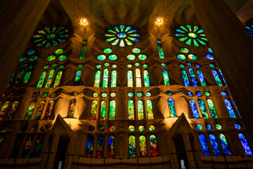 Stained Golden and green glass of Apse