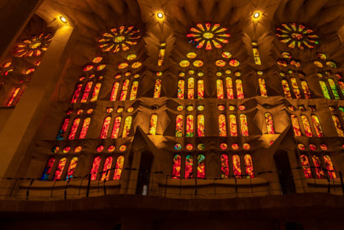 Stained Golden and green glass of Apse