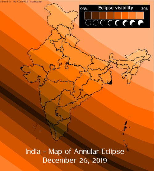 Map of annular eclipse over India