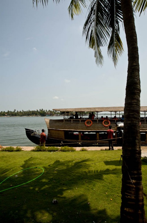 Houseboat on shores of Vembanad lake