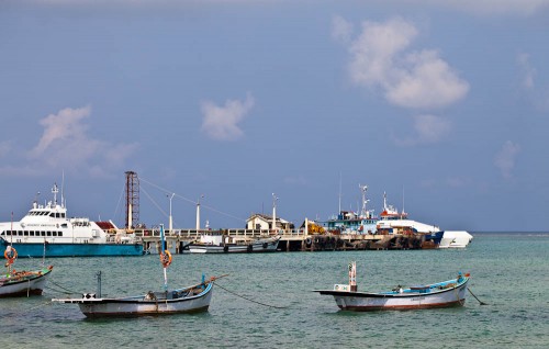 Boats at Kavaratti Harbor