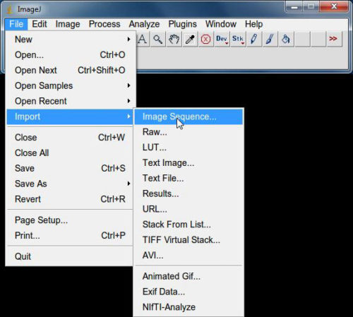 ImageJ to import files as Image sequence